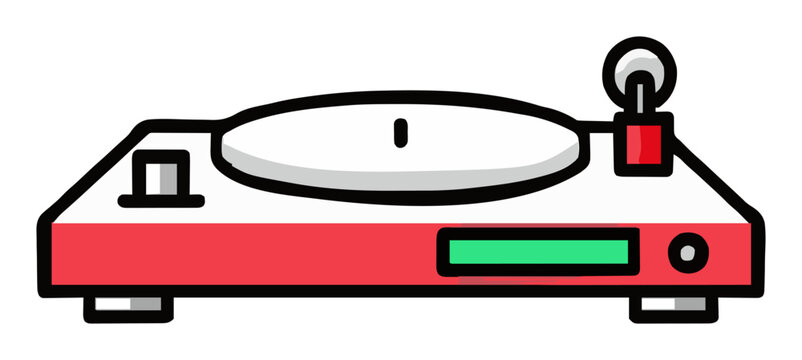 Floating turntable preamp audio equipment illustration. Generative AI