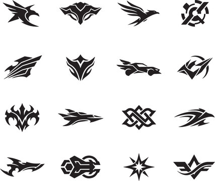Futuristic Tribal Symbol Collection &ndash; Modern Vector Logo Set