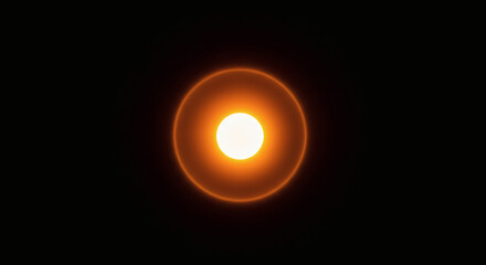 Naklejka premium Luminous yellow star glowing in the dark universe