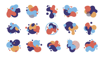 Obraz premium Abstract Organic Shapes Fluid Blobs Modern Design Elements.
