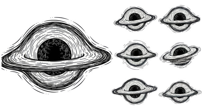 Black Hole Illustrations: Cosmic Anomaly, Gravitational Pull, Space Exploration