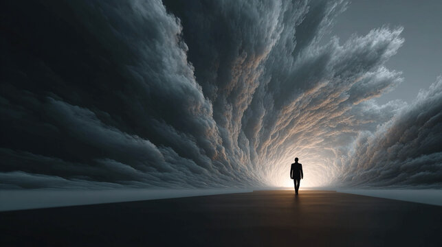 Ambition concept abstract visualization of goal pursuit determination aspiration motivation personal drive success journey challenge growth and self-empowerment symbolized in high-resolution 