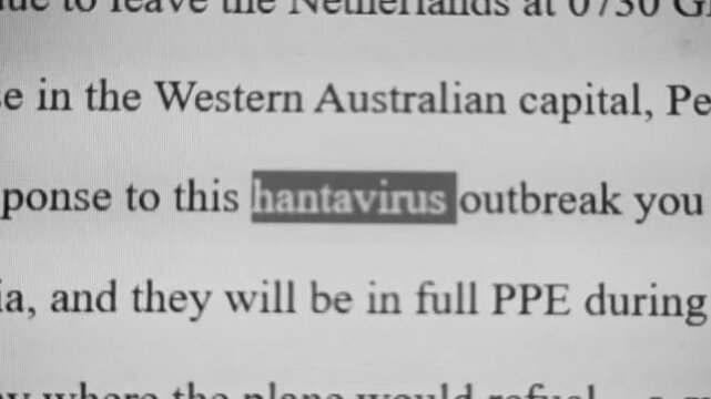 Hantavirus virus infection confirmed by news report mentioning first known patient