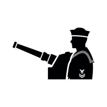 Soldier with a large gun weapon.