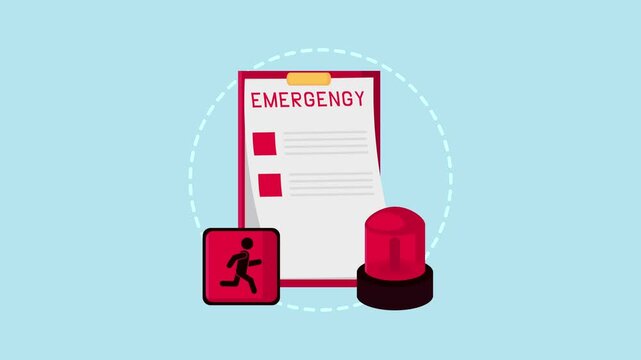 emergency checklist animation for quick response and safety protocols during critical situations.