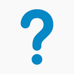 Fototapeta premium Blue Question Mark Symbol on White Background