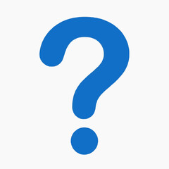 Fototapeta premium Blue Question Mark Symbol on White Background