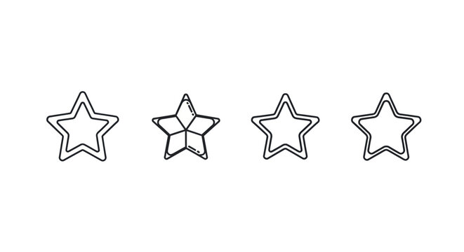 Outlined stars in a row illustration