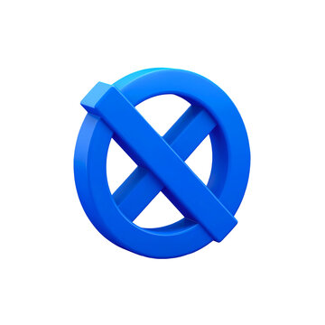 Blue prohibition sign icon
