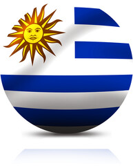 Obraz premium Round Icon Featuring Flags of Greece and Uruguay