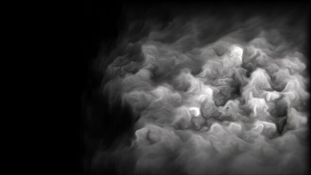 Super Slow Motion Shot of Flying Atmospheric Smoke, Isolated on Black Background , Filmed on High Speed Cinematic Camera at 1000 FPS
