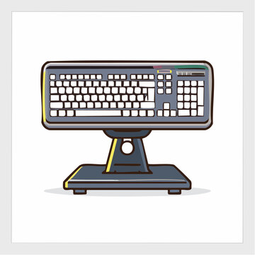 Stylized Illustration of a Computer Keyboard on a Stand