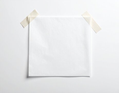 Blank semi-transparent tracing paper attached with masking tape architectural sketch concept