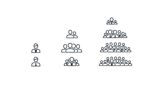 People icons arranged in various group sizes