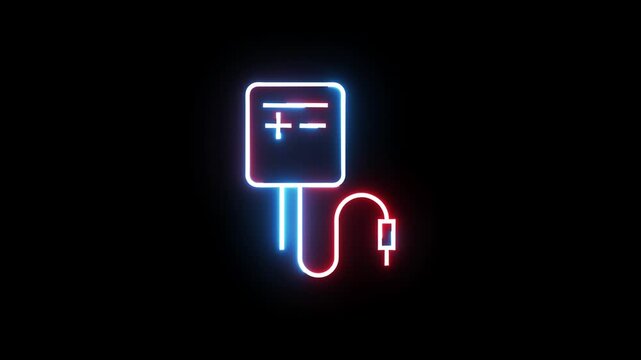 Neon line blood transfer technology. Blood donation animation.