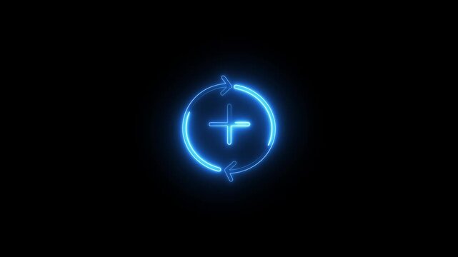 Neon line plus symbol icon animation background.