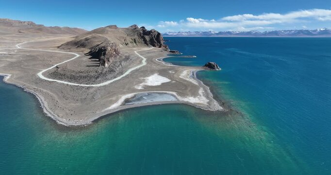 Landscape in high altitude lakeside in tibet, China 