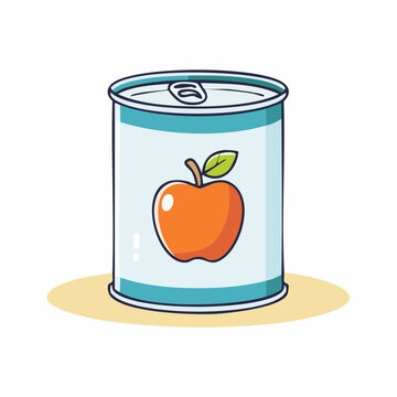Cartoon illustration of a can of applesauce