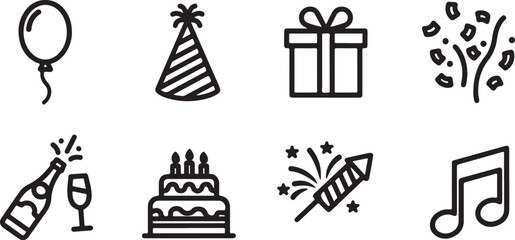 Fototapeta premium Black and white flat icons of travel and transport Vector
