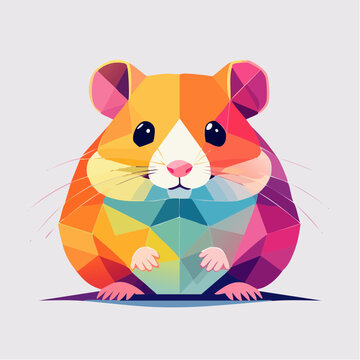 Colorful Geometric Hamster Illustration