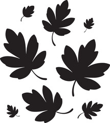 Obraz premium Scattered autumn maple leaves falling dynamic composition seasonal natural elements for design isolated on transparent background autumn fall foliage.