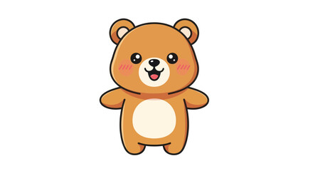 Cute Cartoon Bear Character, Adorable Teddy Bear Illustration, Kawaii Style © Sepeda