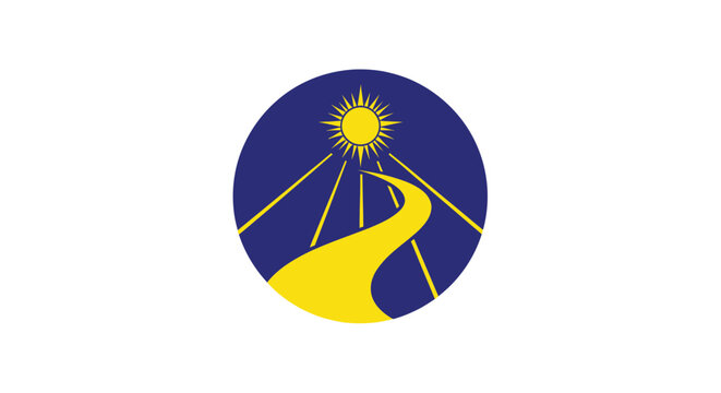 Sunrise Road Journey Symbol: Sun Rays, Path, Circle, Hope, Future