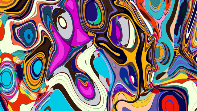 Vibrant Abstract Colorful Swirl Pattern with Bold Shapes