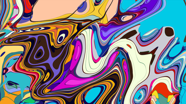 Colorful abstract swirl pattern with vibrant psychedelic design