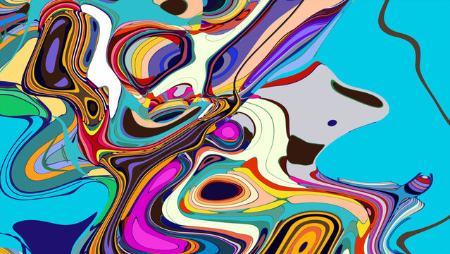 Colorful abstract digital artwork with vibrant swirling patterns