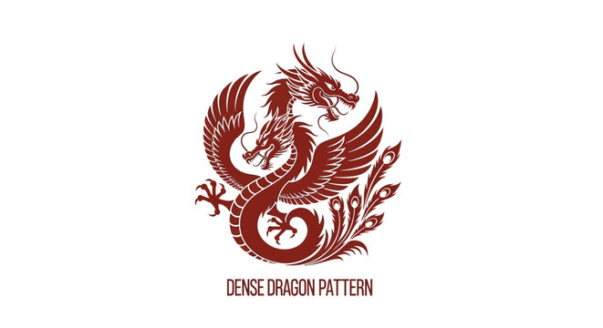 Intricate Dragon Emblem - Mythical Creature Design