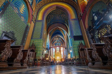 Fototapeta premium Interior Church of St. Francis of Assisi in Krakow, Poland