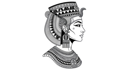 Egyptian Queen Cleopatra Profile Illustration © tempe