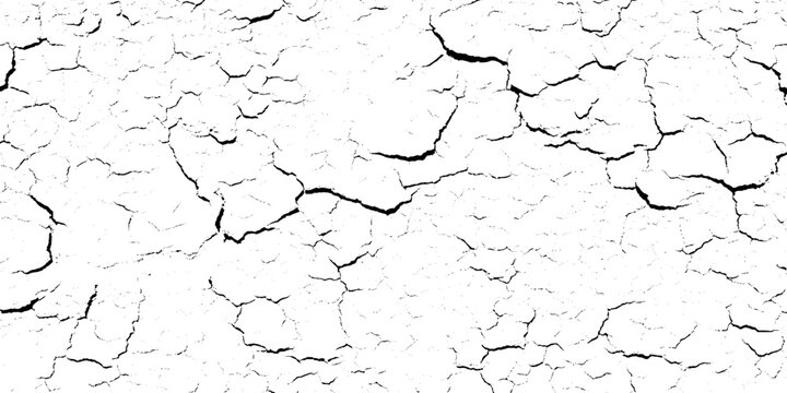 Cracked grunge texture background with black lines on white surface for design and decoration