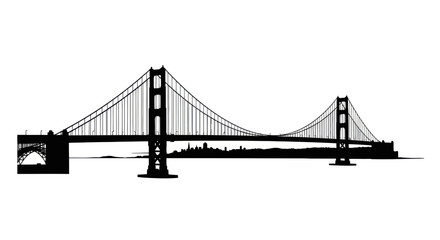 Fototapeta premium Golden Gate Bridge Silhouette - Iconic San Francisco Landmark