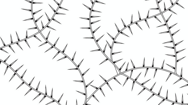 Abstract Black Thorny Vine Pattern