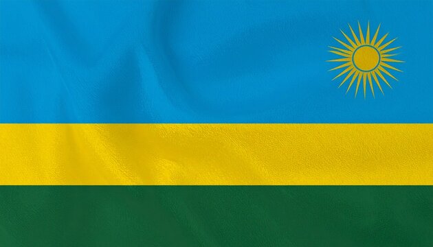 "Rwanda national flag with sun"