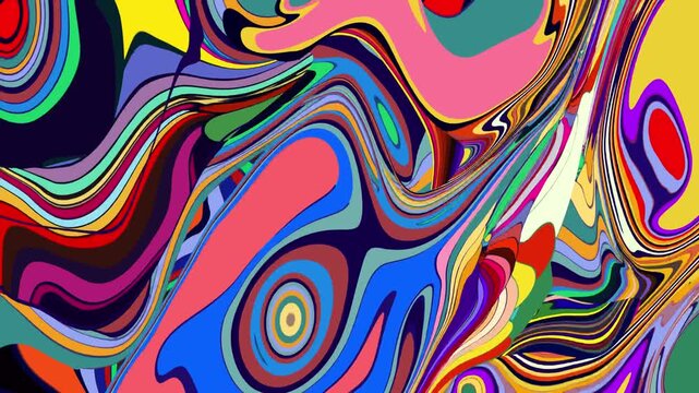 Vibrant abstract psychedelic swirl pattern in colorful modern design