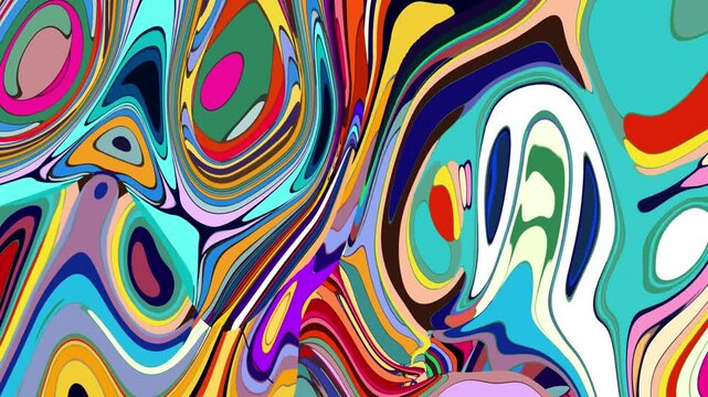Vibrant abstract swirl pattern with colorful organic shapes
