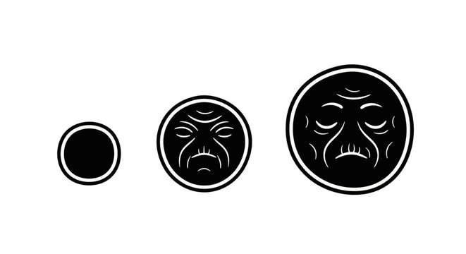 Emotions faces icons in circles.