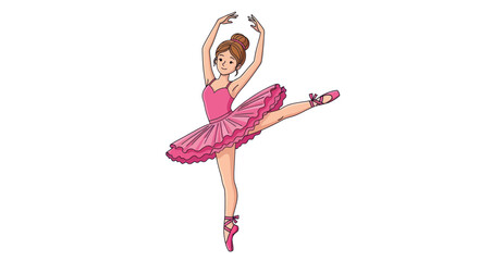 Young ballerina in pink tutu performing graceful ballet pose © Tuku