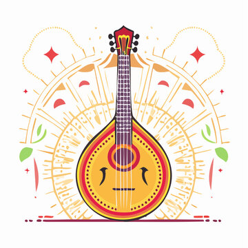 Mandolin with Decorative Background