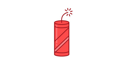 Red Firecracker with Sparking Fuse - Isolated on White Background © Wahyu
