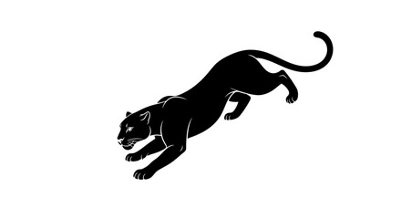Black Panther Silhouette in Motion Running. © Aput