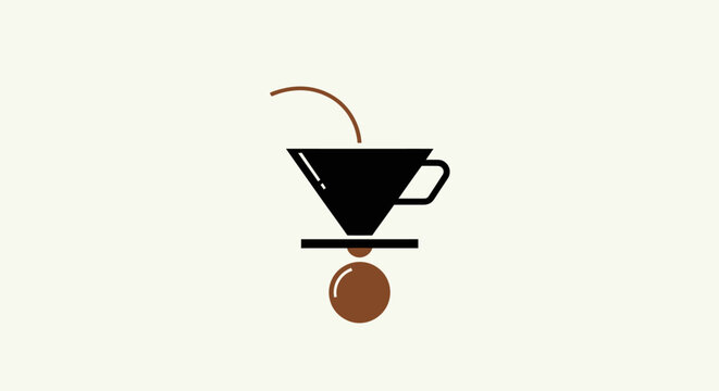 Black coffee cup with brown coffee.