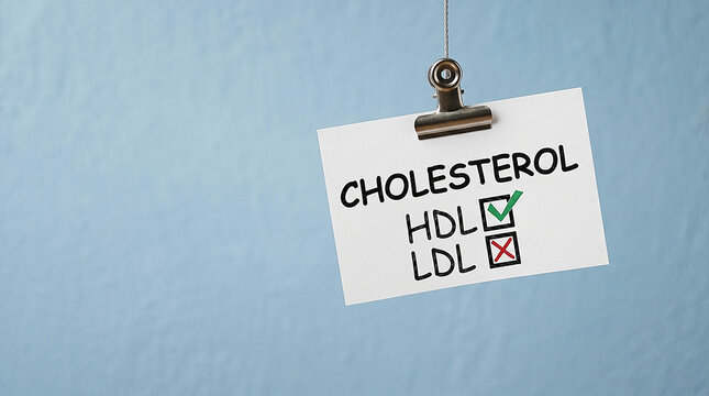 Cardiovascular health and lifestyle awareness concept with cholesterol checklist