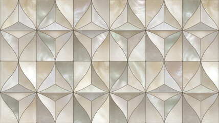 Obraz premium Geometric pattern with white and light gray tones on a wall art geometric