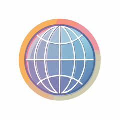 Obraz premium Stylized Globe Icon with Gradient Border