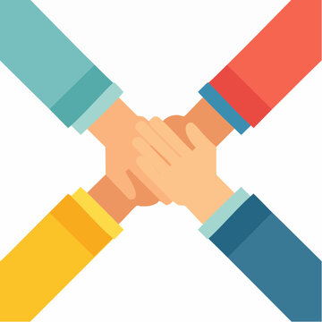 Teamwork and Unity Concept: Hands Holding Together