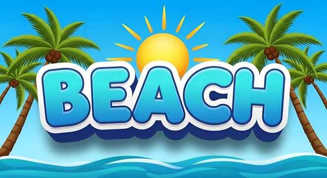 Sunny Summer Beach Vacation 3D Text Effect